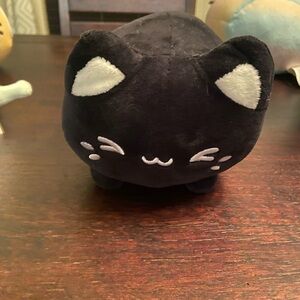 Black Plush Cat Stuffed Animal - Soft Kawaii Kitty